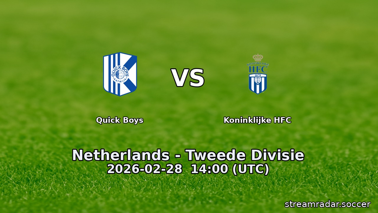 Quick Boys vs Koninklijke HFC
