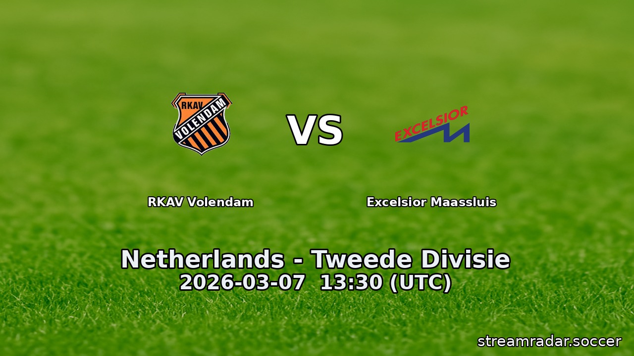 RKAV Volendam vs Excelsior Maassluis