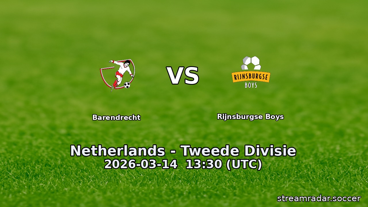 Barendrecht vs Rijnsburgse Boys