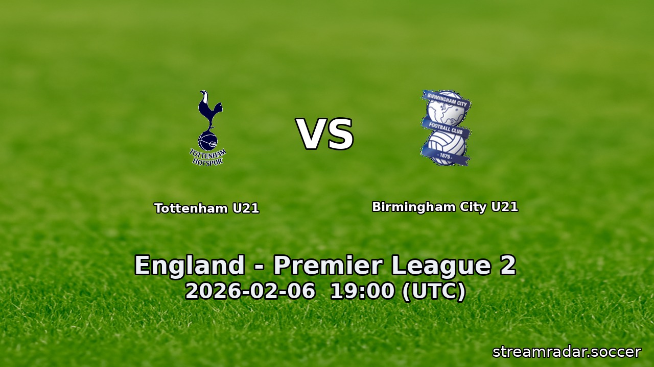 Tottenham U21 vs Birmingham City U21
