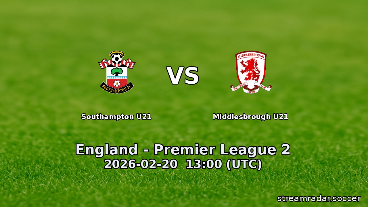 Southampton U21 vs Middlesbrough U21