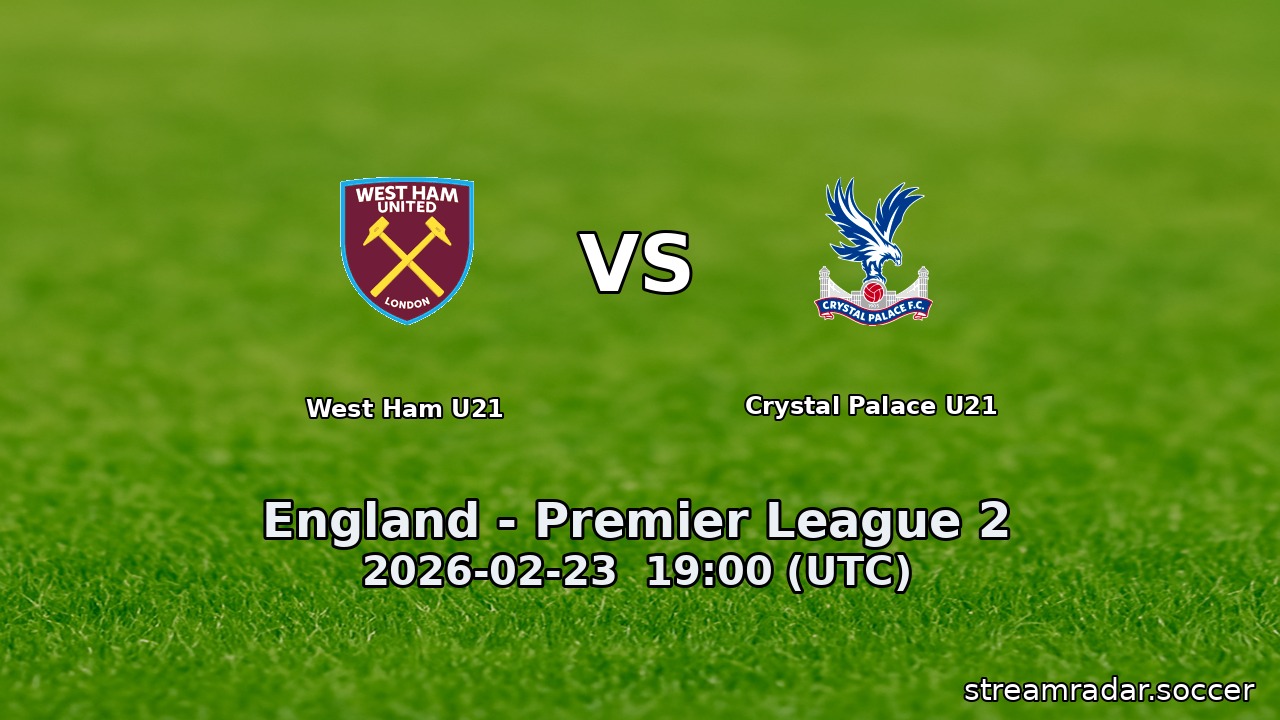 West Ham U21 vs Crystal Palace U21