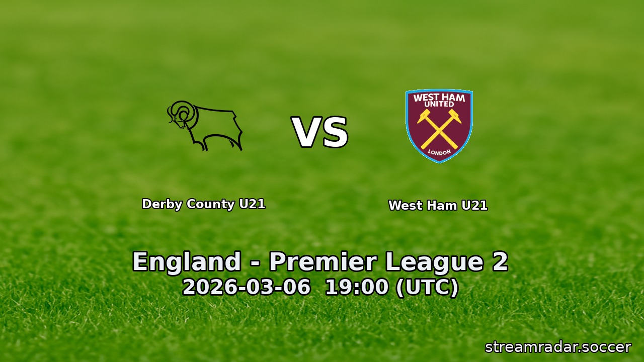 Derby County U21 vs West Ham U21
