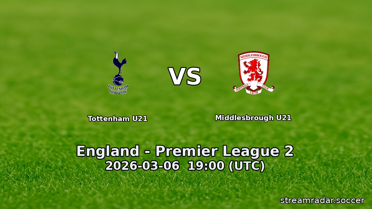 Tottenham U21 vs Middlesbrough U21