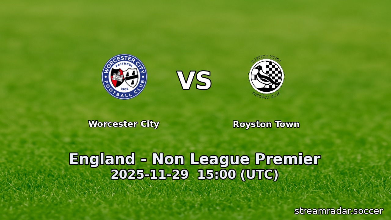 Worcester City vs Royston Town