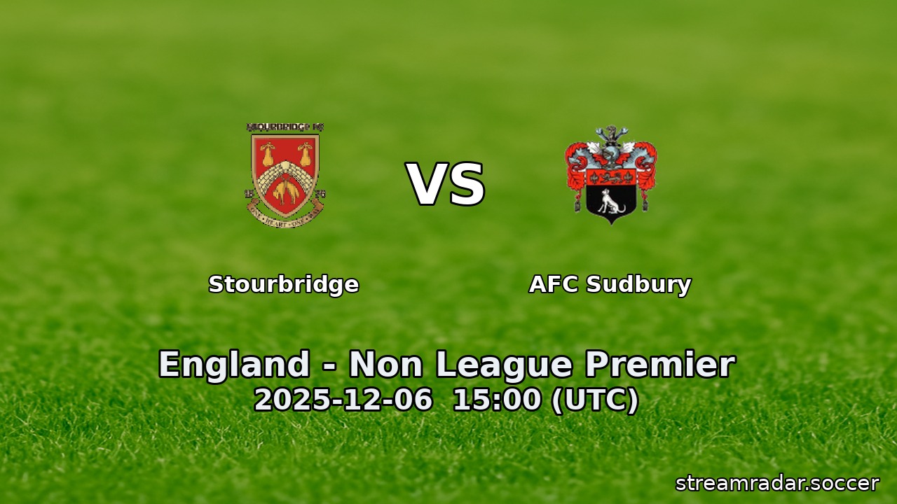 Stourbridge vs AFC Sudbury
