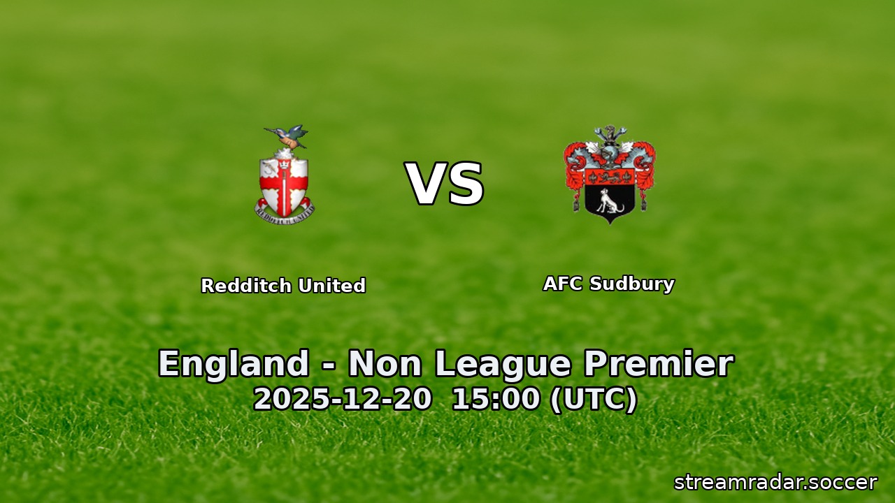 Redditch United vs AFC Sudbury