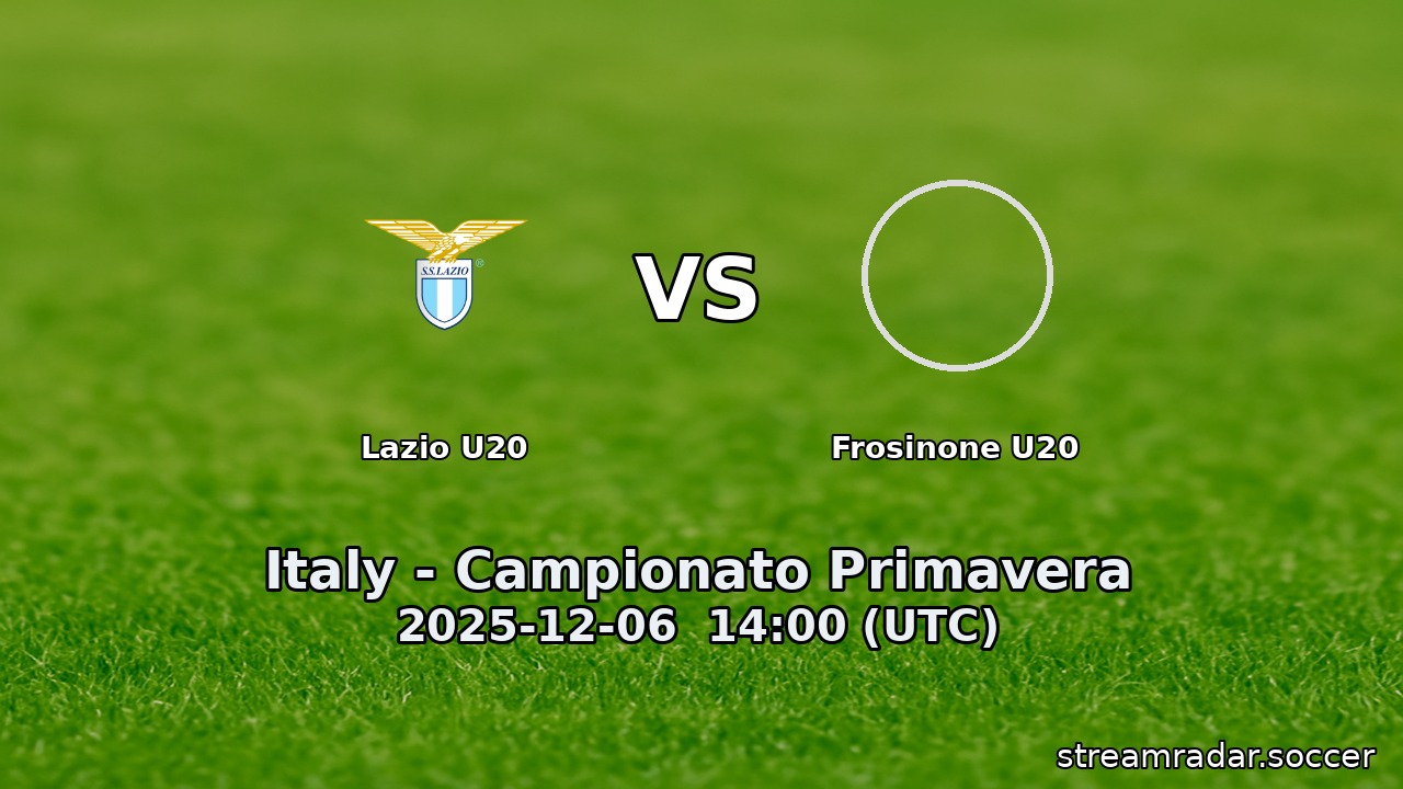 Lazio U20 vs Frosinone U20