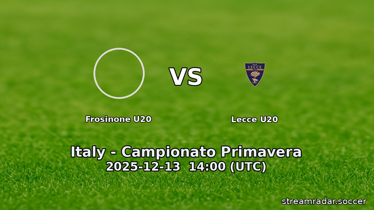 Frosinone U20 vs Lecce U20