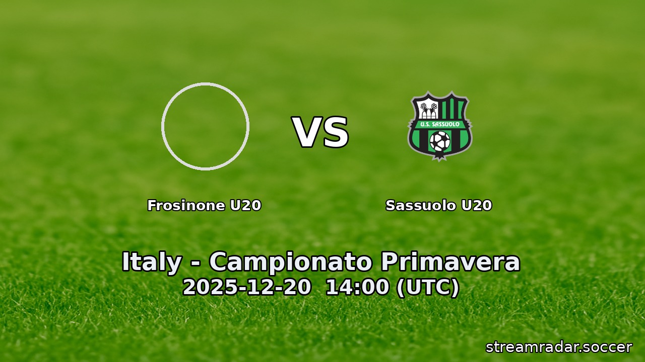 Frosinone U20 vs Sassuolo U20