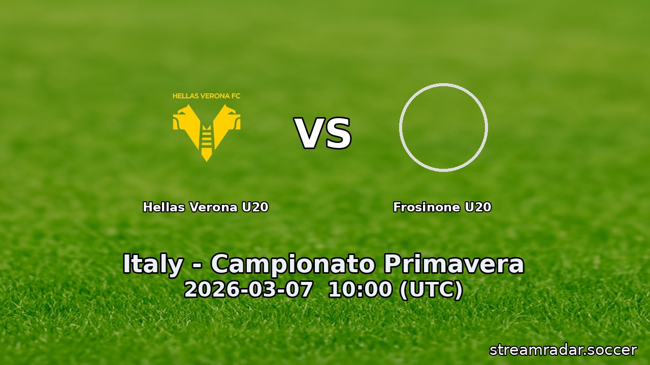Hellas Verona U20 vs Frosinone U20
