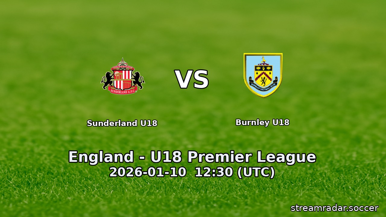 Sunderland U18 vs Burnley U18
