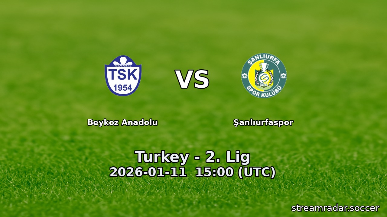 Beykoz Anadolu vs Şanlıurfaspor