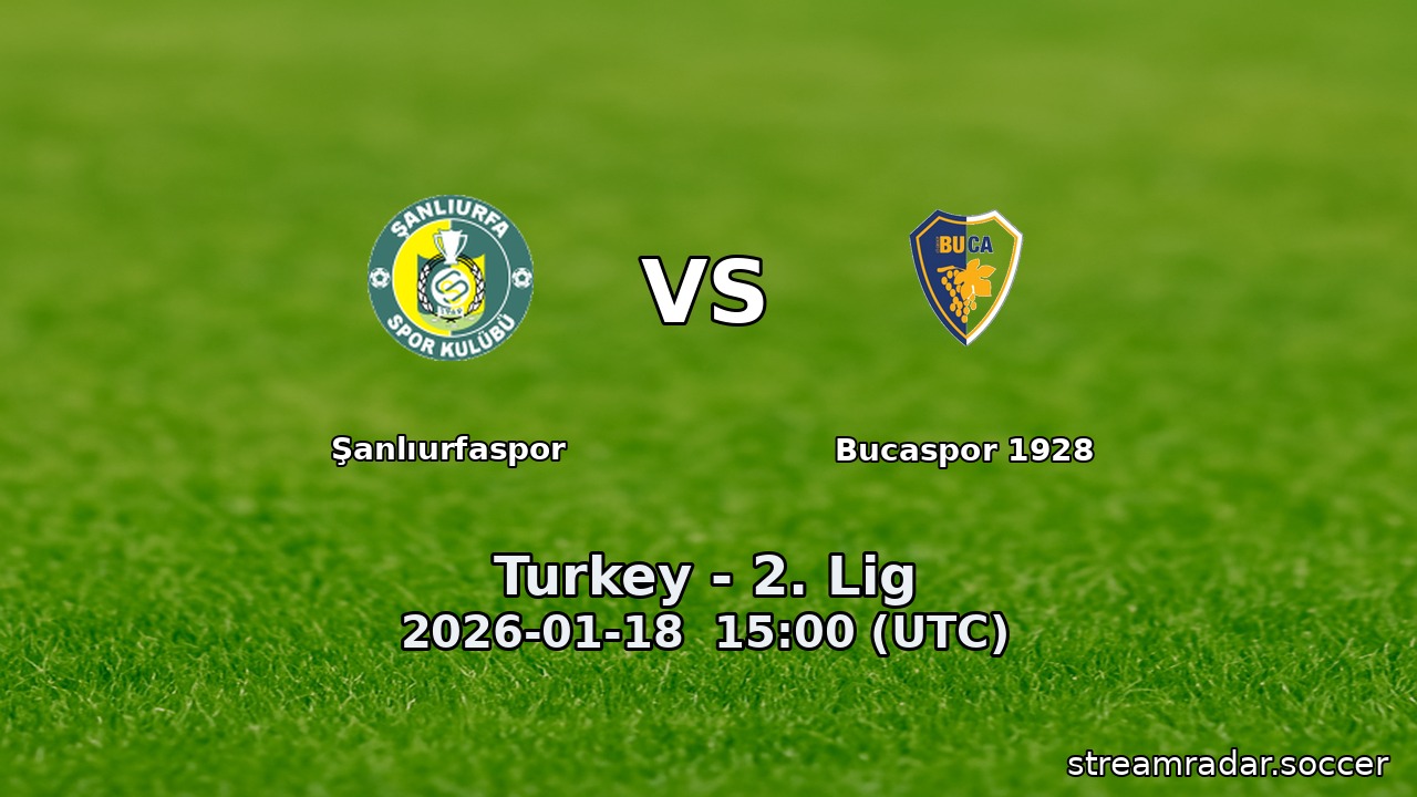Şanlıurfaspor vs Bucaspor 1928
