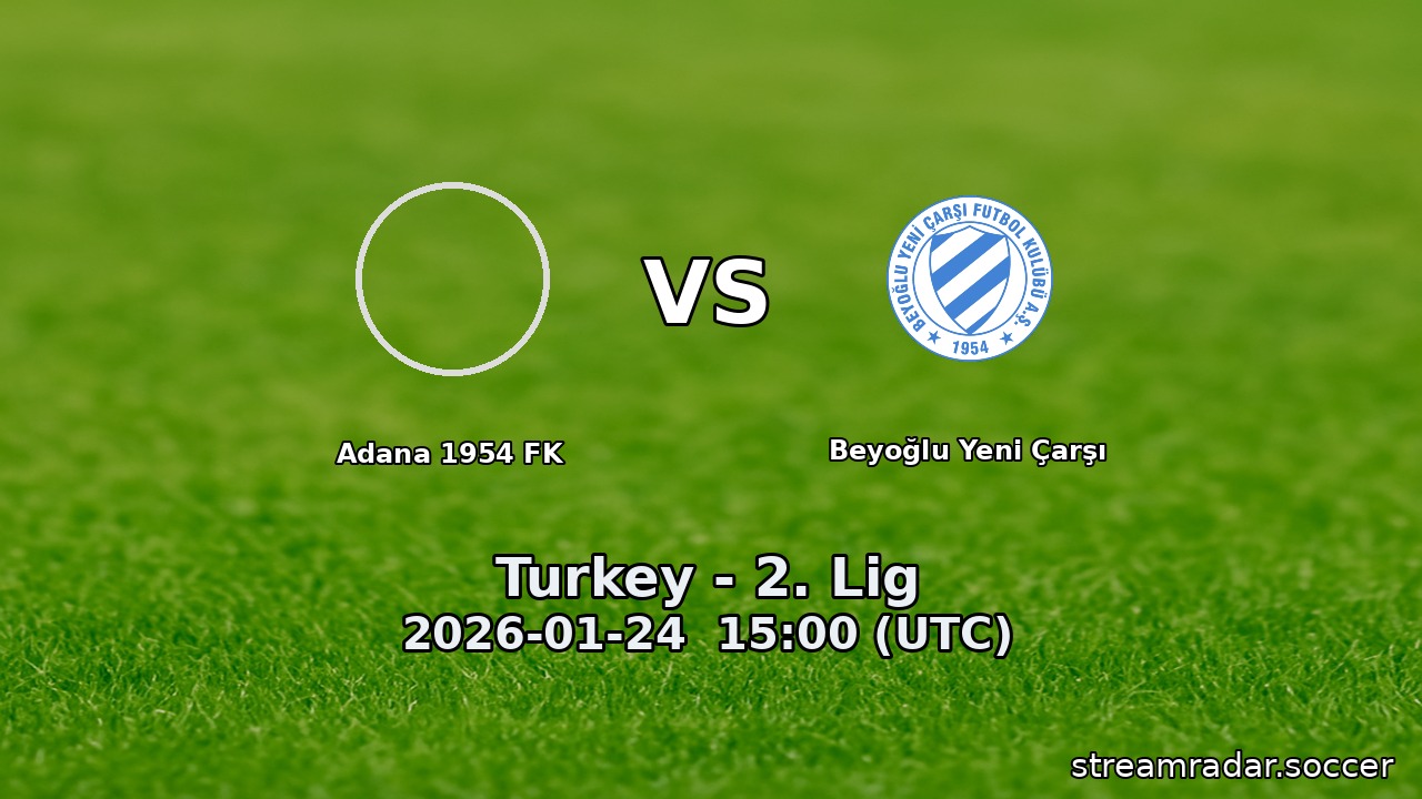 Adana 1954 FK vs Beyoğlu Yeni Çarşı