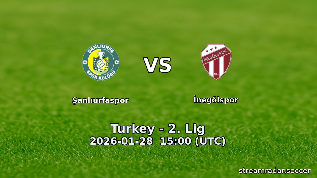 Şanlıurfaspor vs İnegölspor
