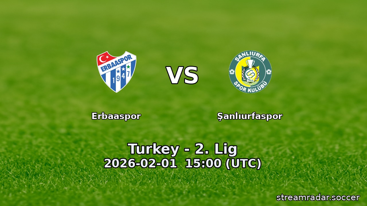 Erbaaspor vs Şanlıurfaspor