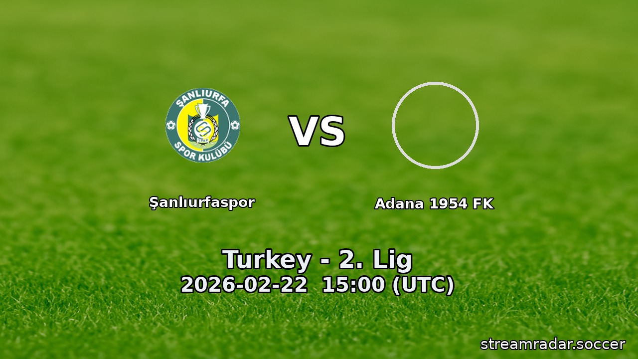 Şanlıurfaspor vs Adana 1954 FK