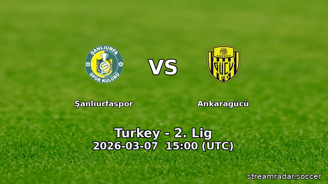 Şanlıurfaspor vs Ankaragücü