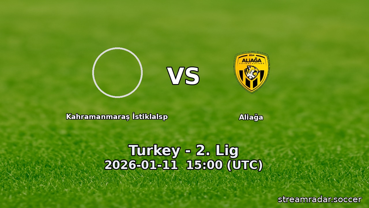 Kahramanmaraş İstiklalsp vs Aliağa