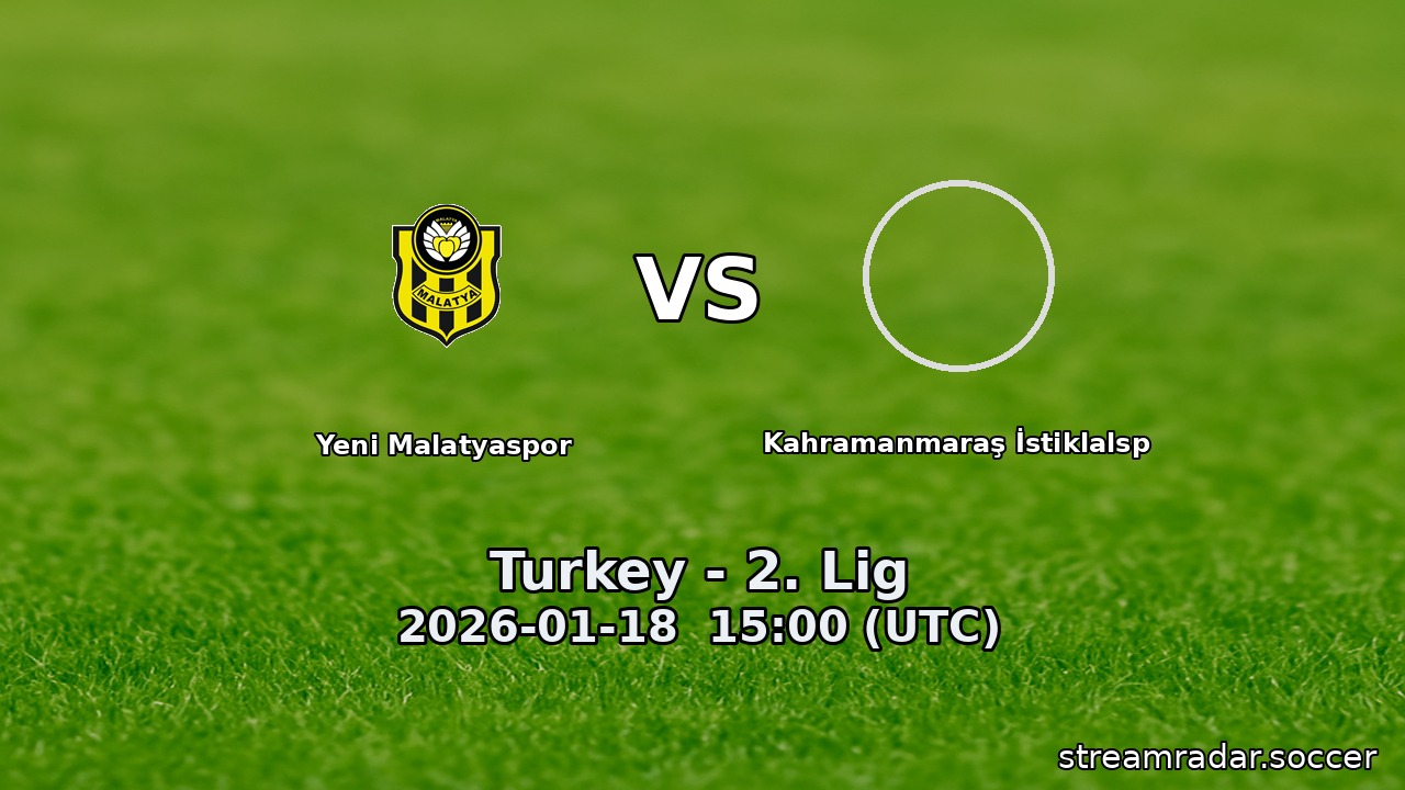 Yeni Malatyaspor vs Kahramanmaraş İstiklalsp