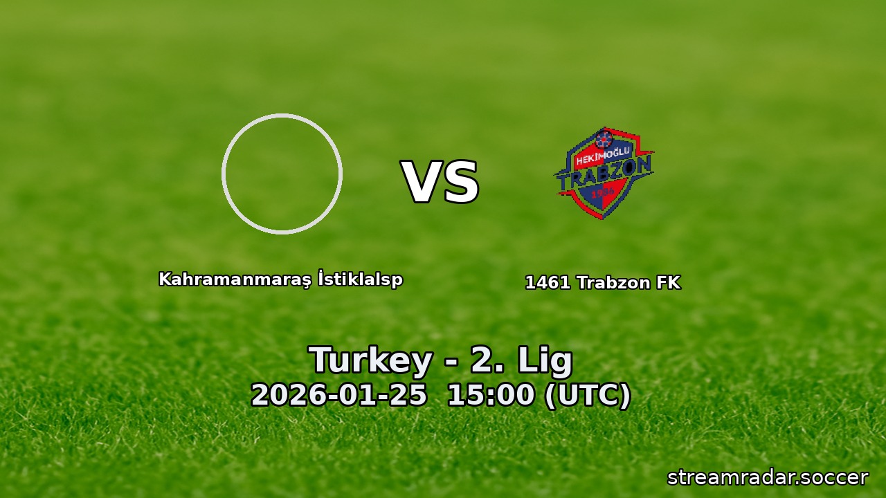 Kahramanmaraş İstiklalsp vs 1461 Trabzon FK