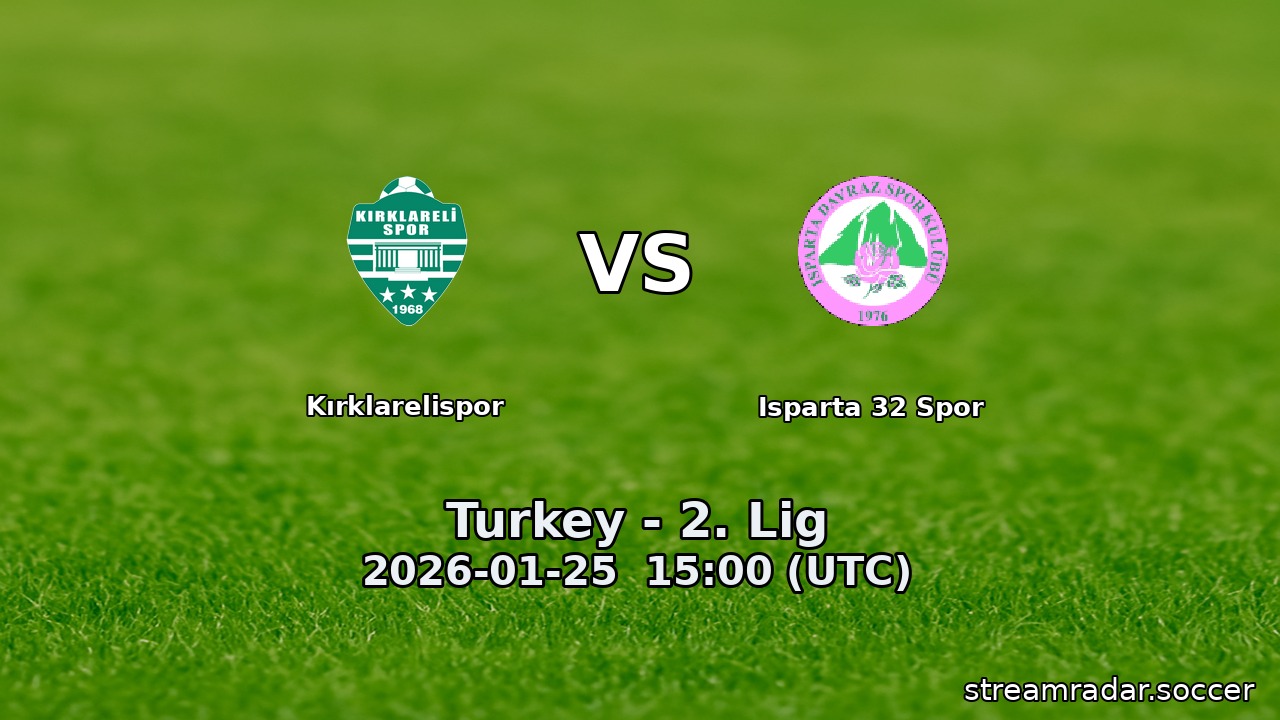 Kırklarelispor vs Isparta 32 Spor