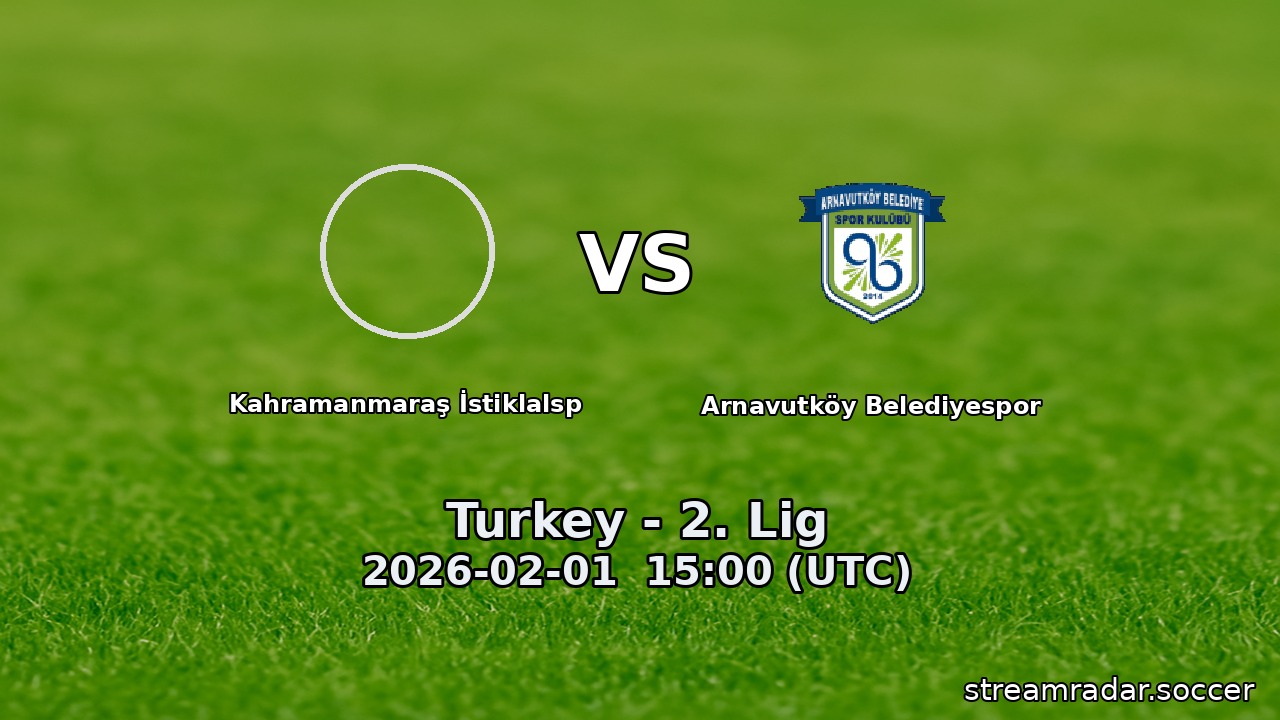 Kahramanmaraş İstiklalsp vs Arnavutköy Belediyespor