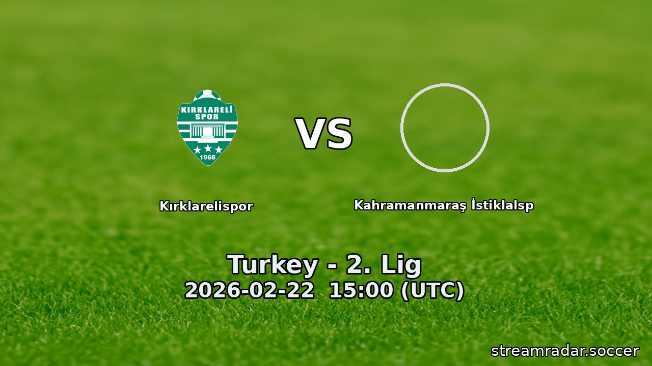 Kırklarelispor vs Kahramanmaraş İstiklalsp