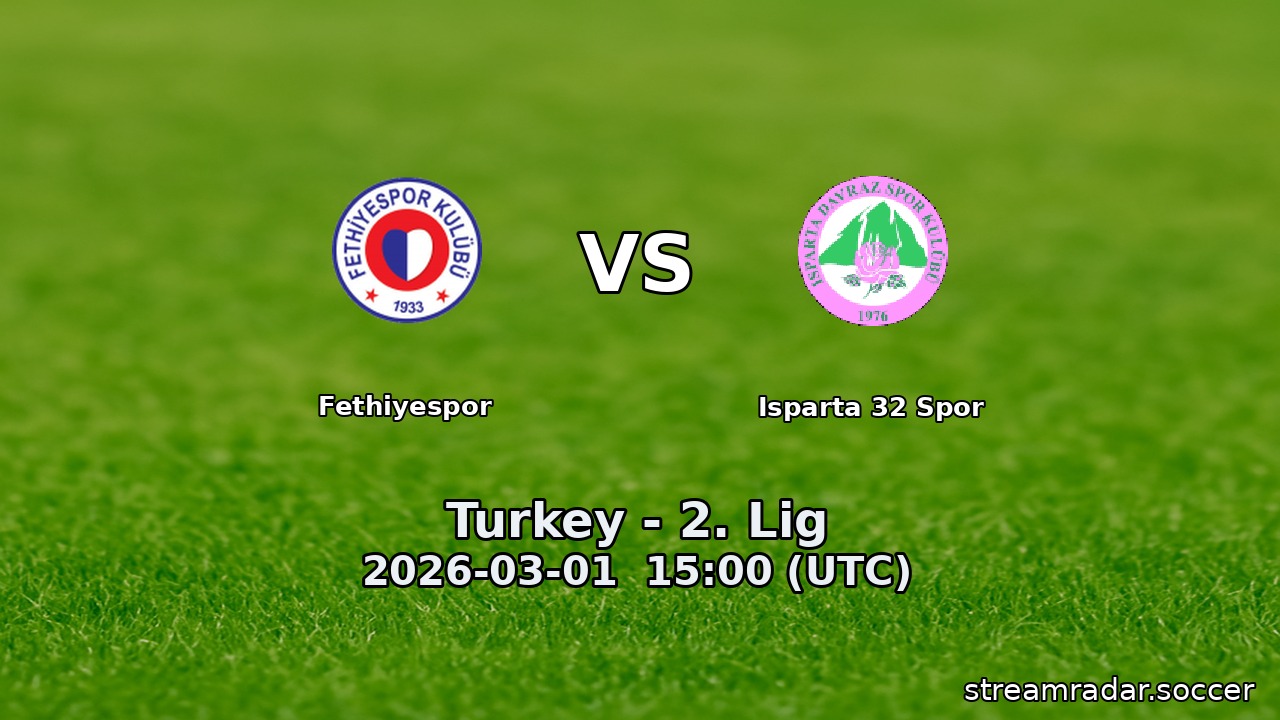 Fethiyespor vs Isparta 32 Spor