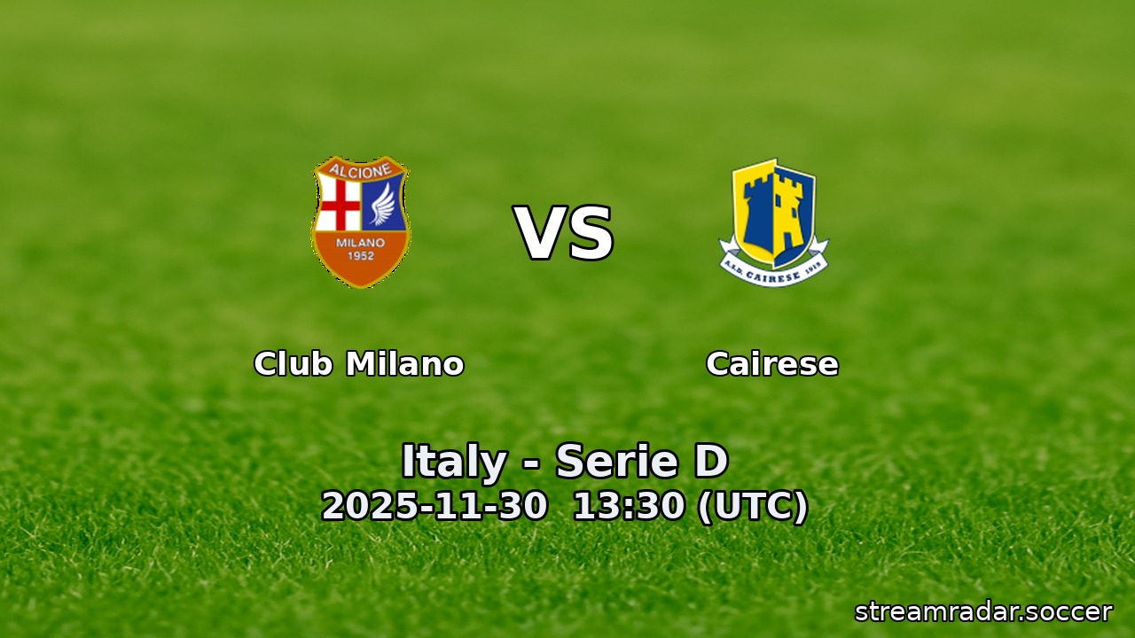 Club Milano vs Cairese