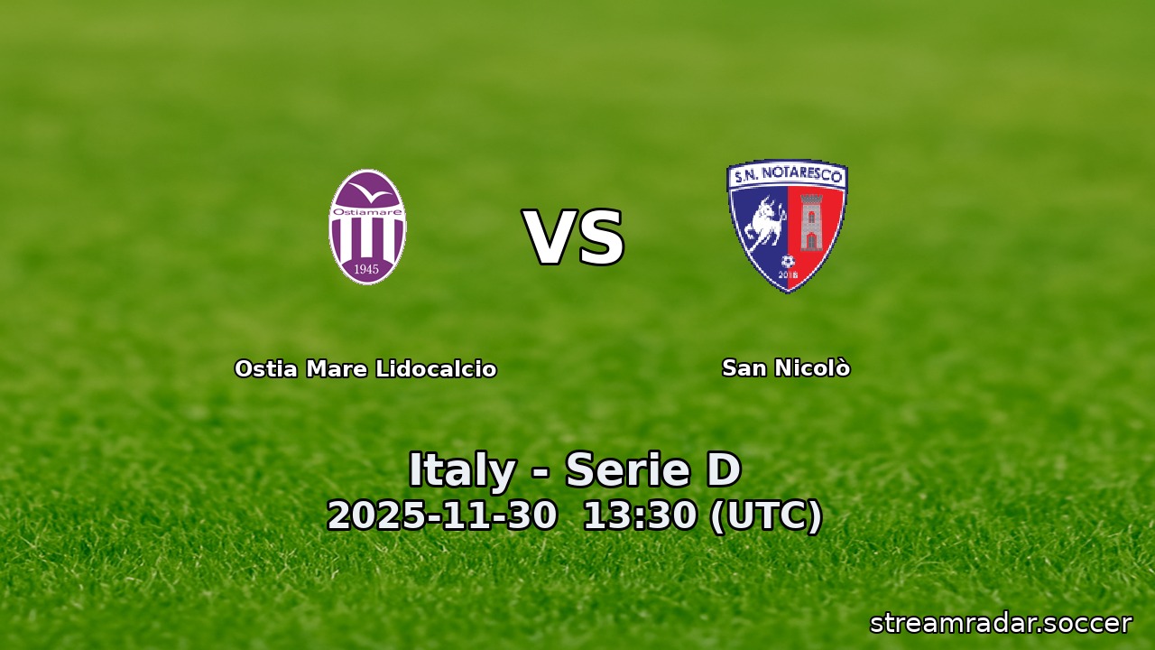 Ostia Mare Lidocalcio vs San Nicolò