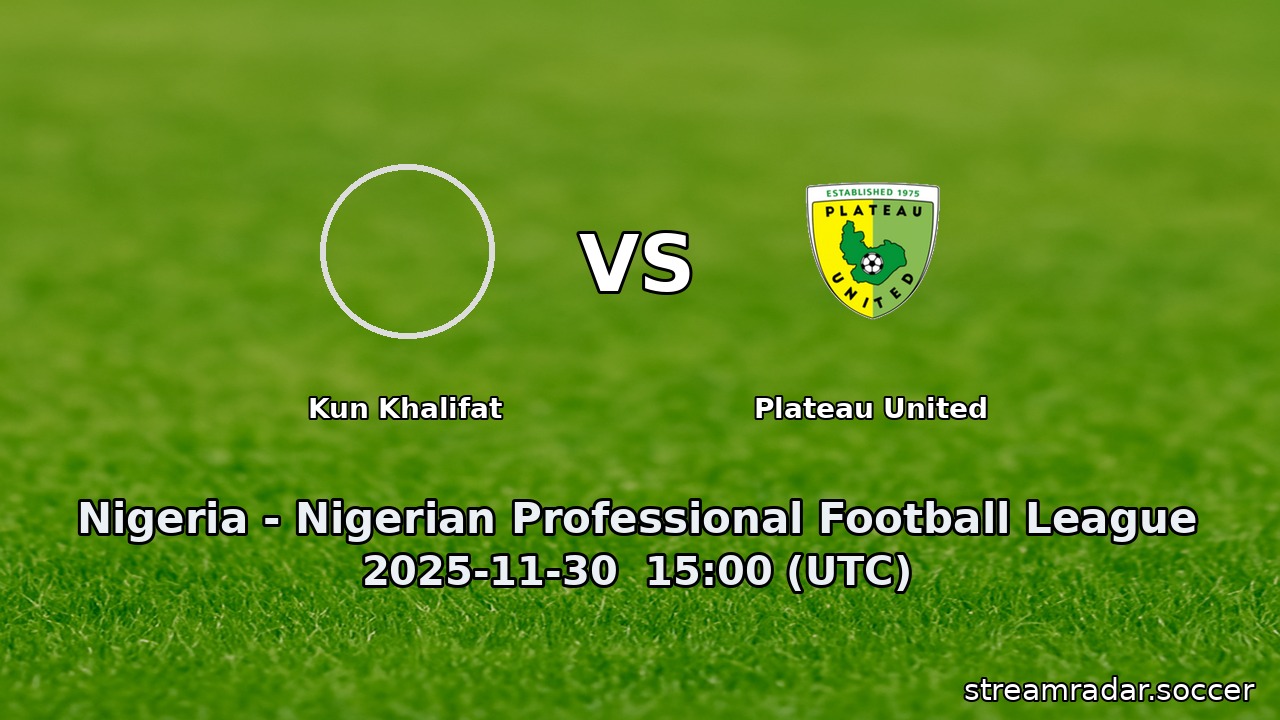 Kun Khalifat vs Plateau United