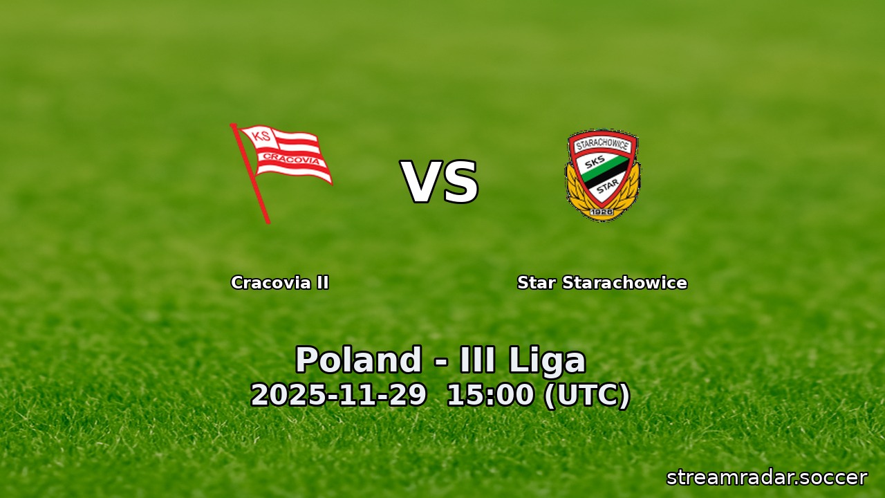 Cracovia II vs Star Starachowice