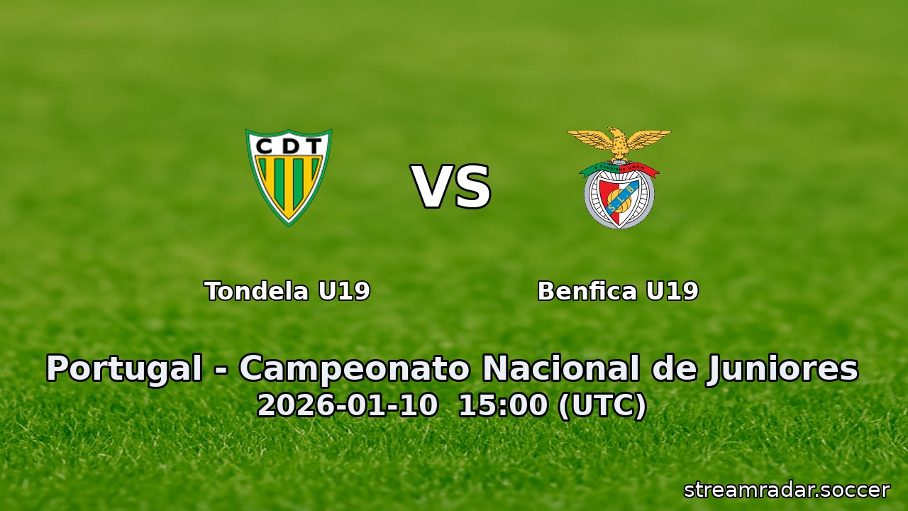 Tondela U19 vs Benfica U19