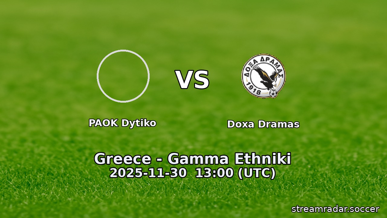 PAOK Dytiko vs Doxa Dramas