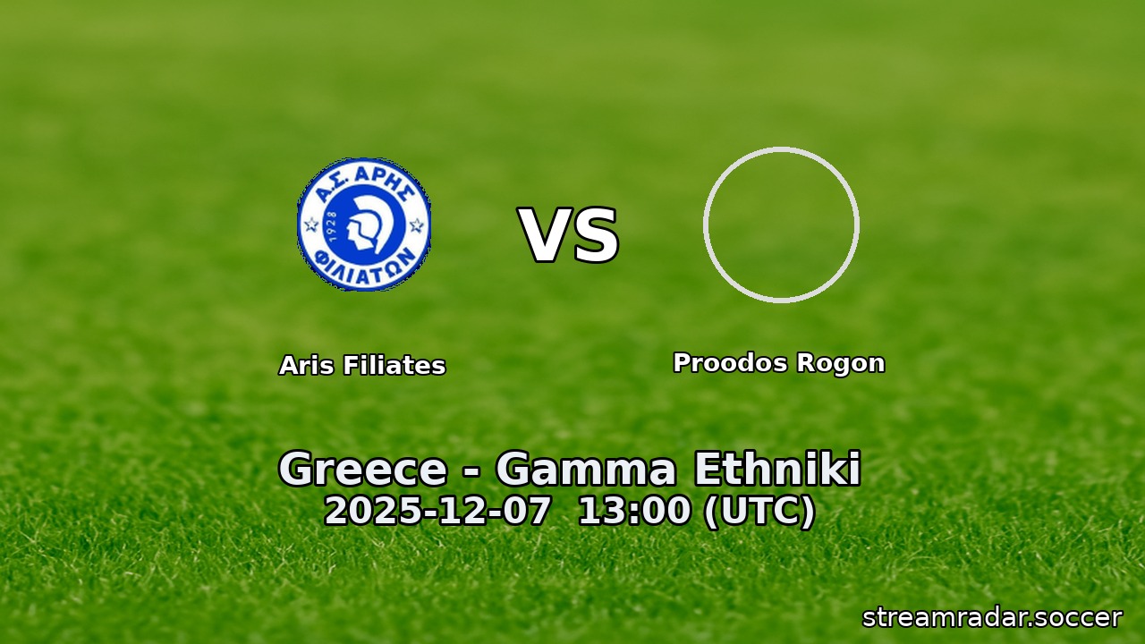 Aris Filiates vs Proodos Rogon