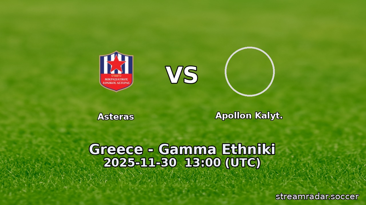 Asteras vs Apollon Kalyt.