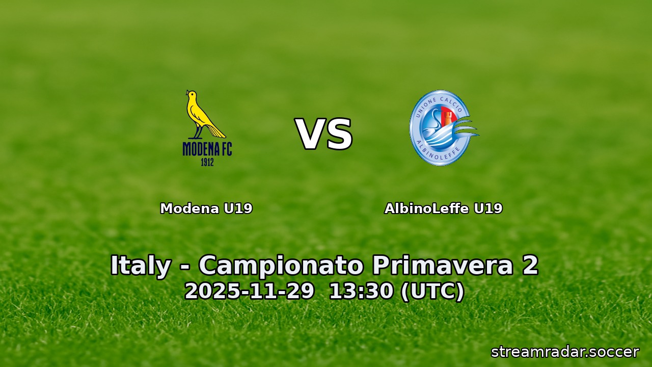 Modena U19 vs AlbinoLeffe U19