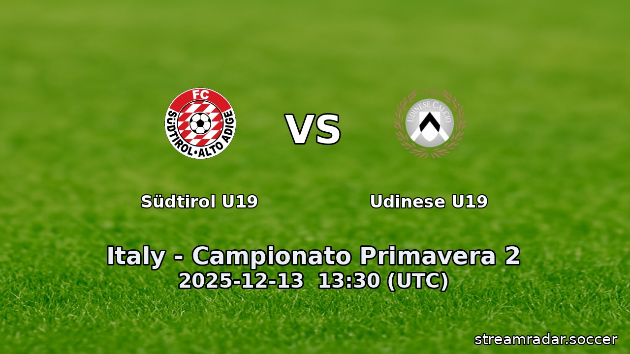Südtirol U19 vs Udinese U19