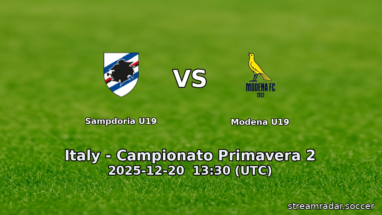 Sampdoria U19 vs Modena U19