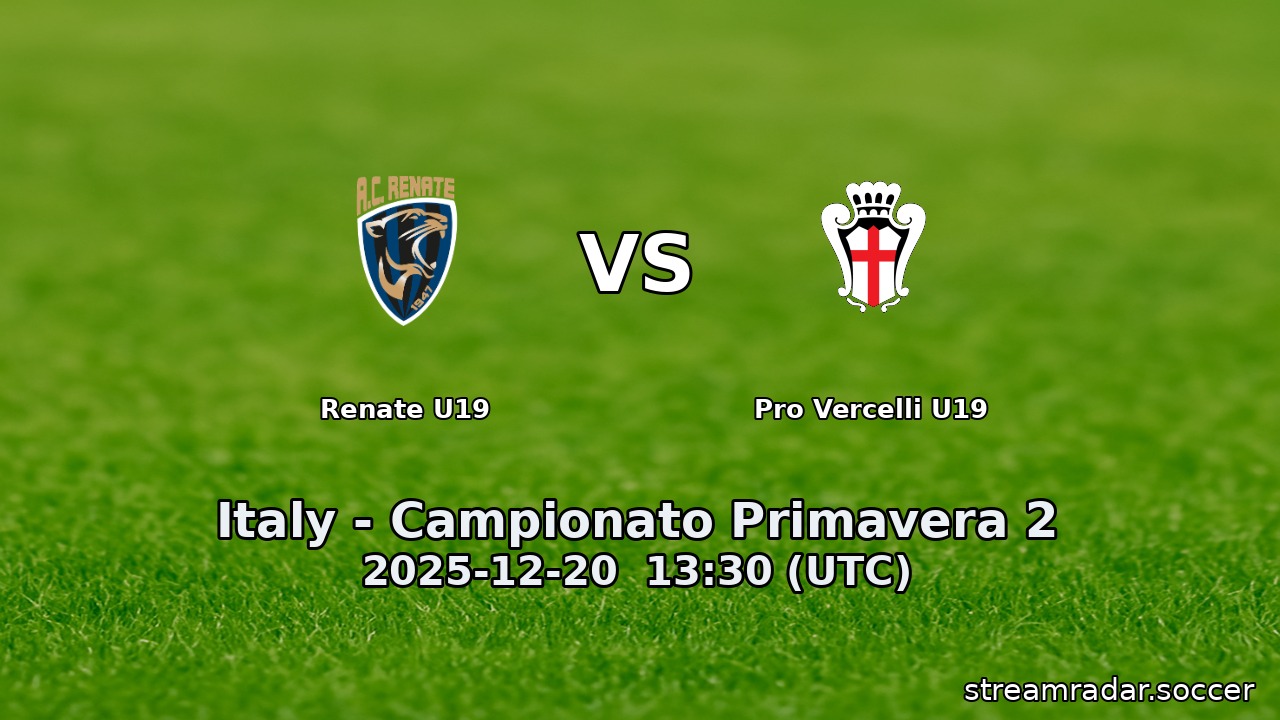 Renate U19 vs Pro Vercelli U19