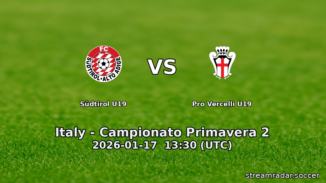 Südtirol U19 vs Pro Vercelli U19