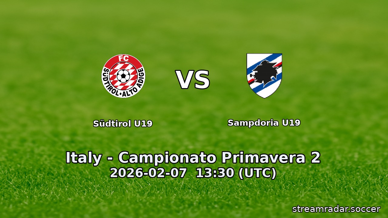 Südtirol U19 vs Sampdoria U19
