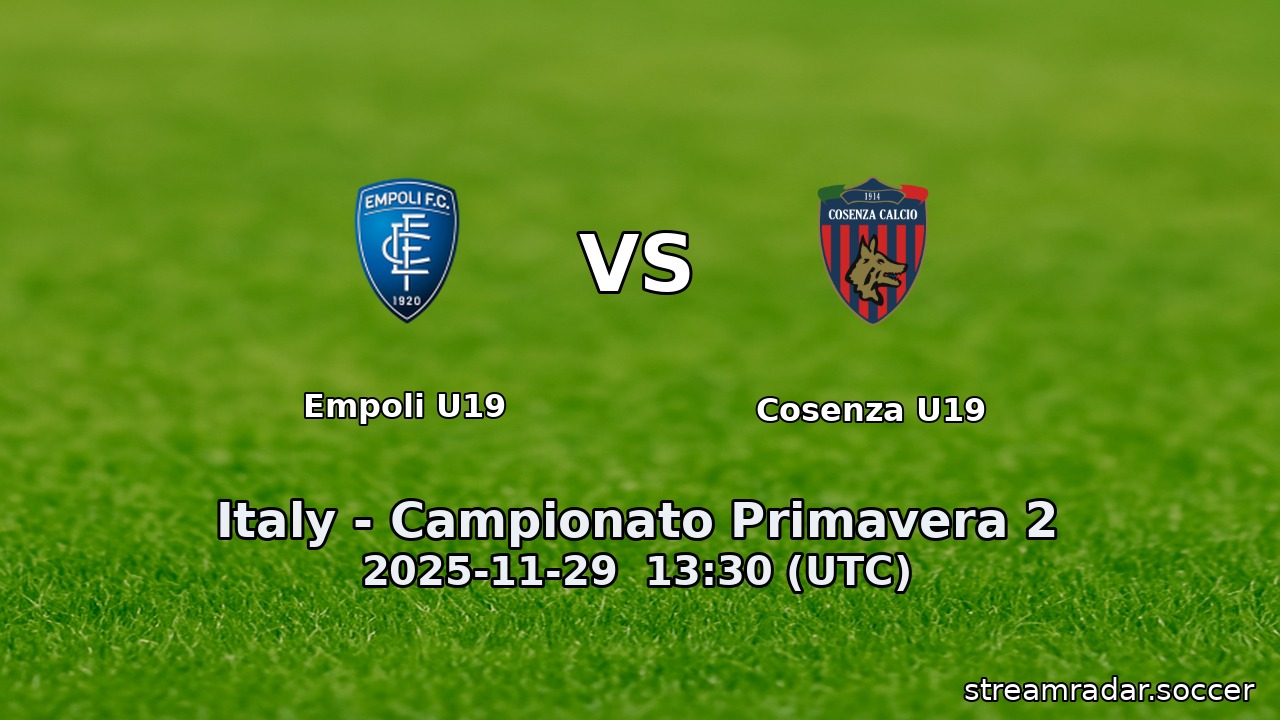 Empoli U19 vs Cosenza U19