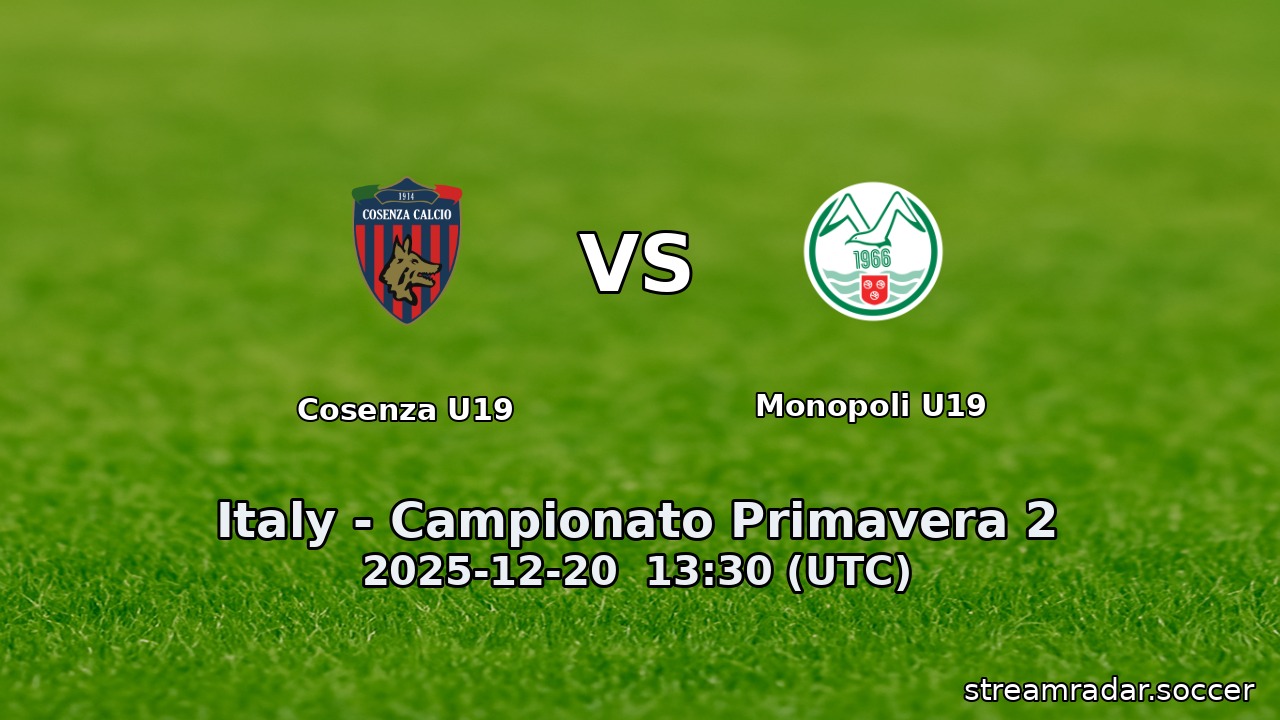 Cosenza U19 vs Monopoli U19