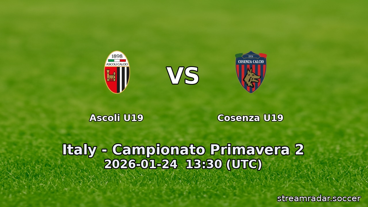 Ascoli U19 vs Cosenza U19