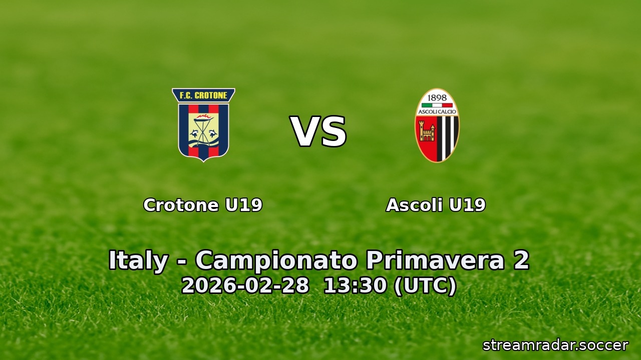 Crotone U19 vs Ascoli U19