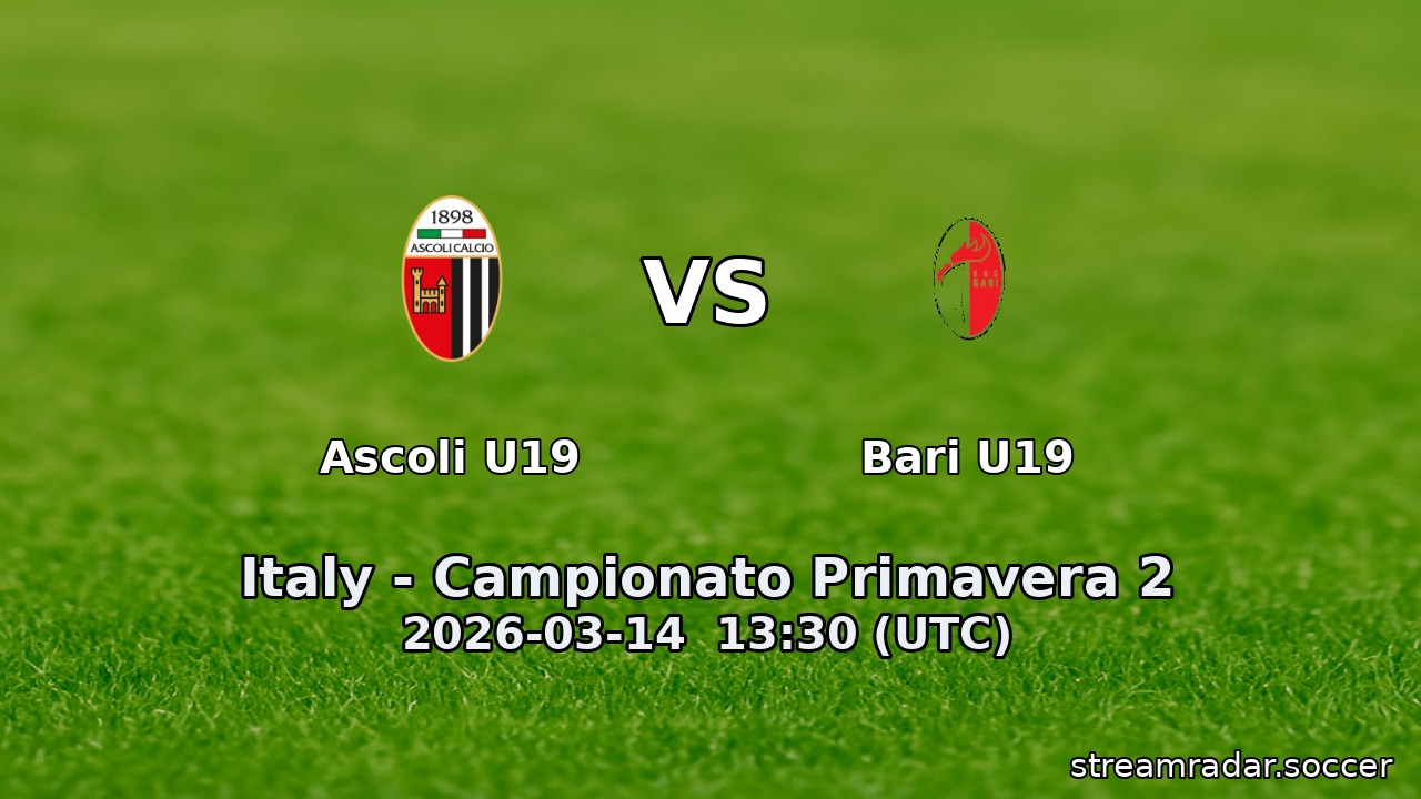 Ascoli U19 vs Bari U19