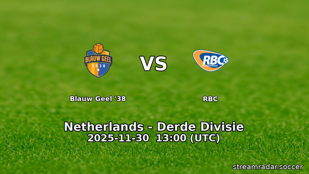 Blauw Geel '38 vs RBC